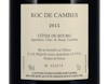 Ch Roc de Cambes Cotes de Bourg 2015 view 3