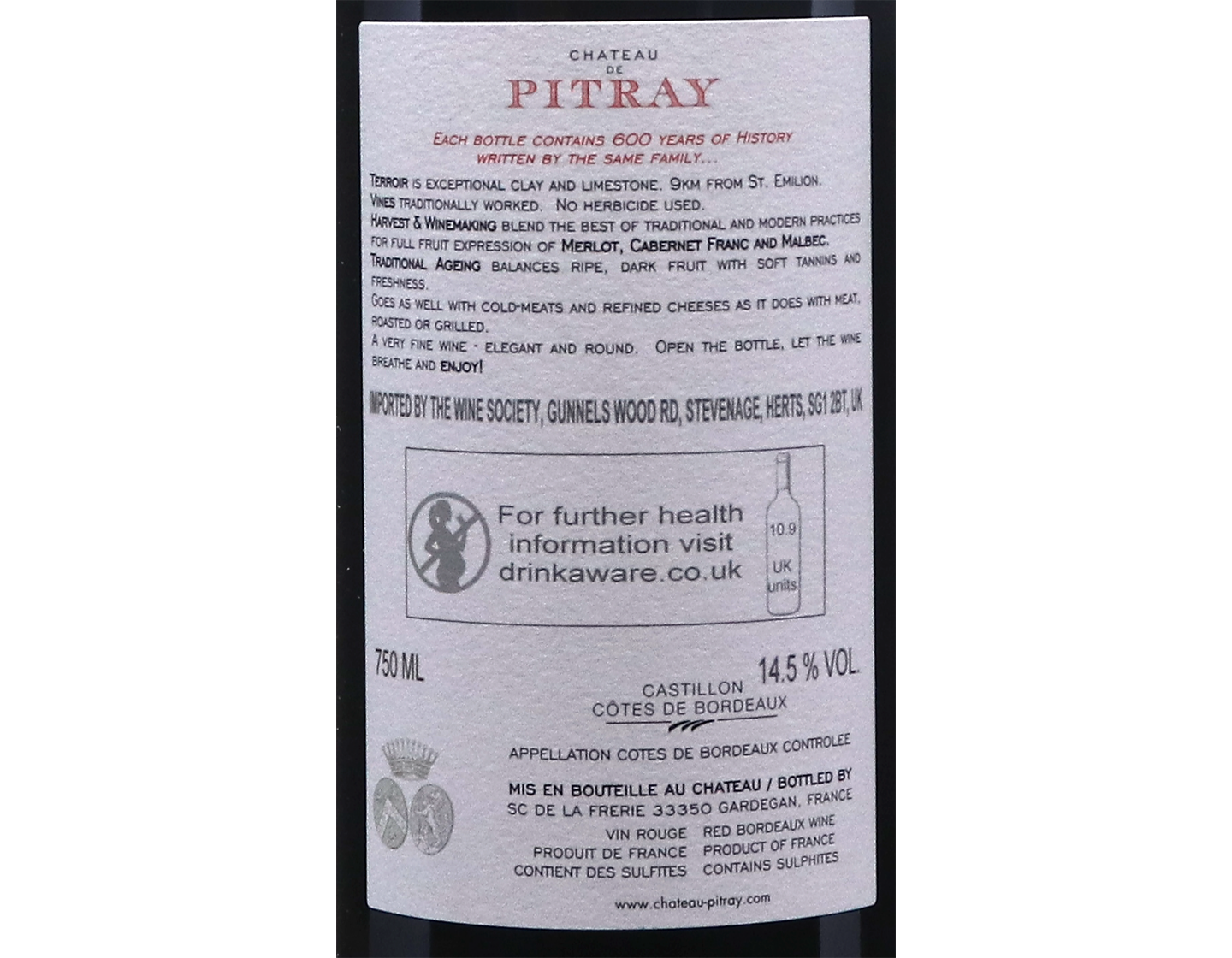 Madame de Ch de Pitray Castillon 2020
