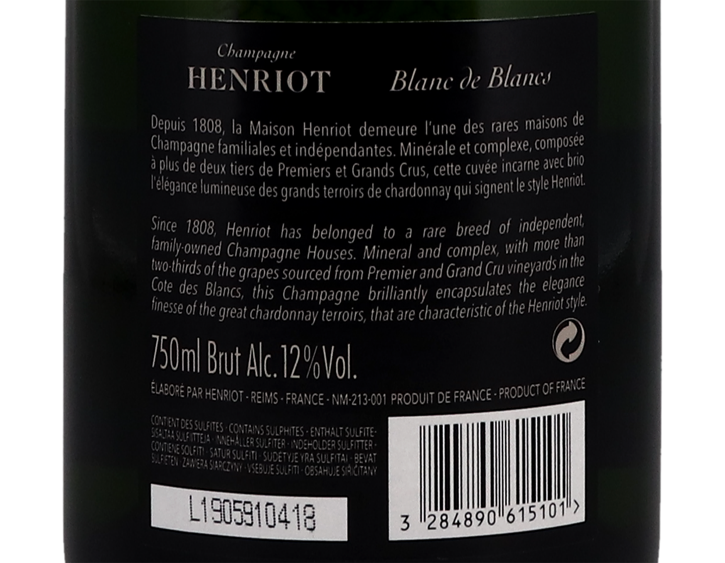 Champagne Henriot Blanc de Blancs Brut NV