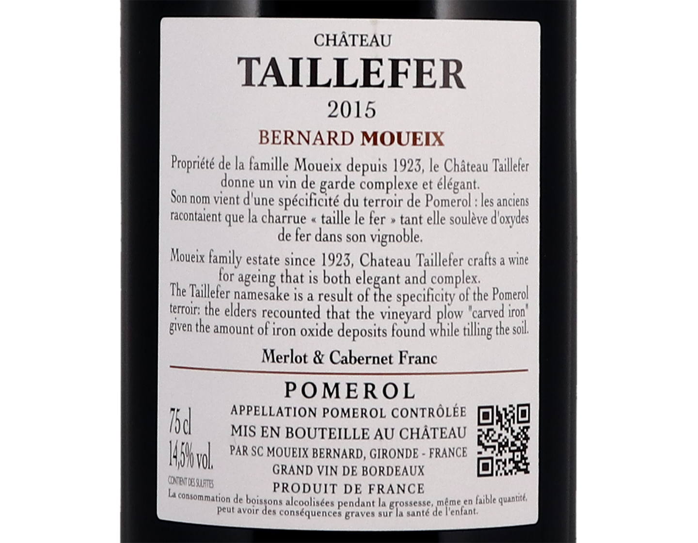 Ch Taillefer Pomerol 2015