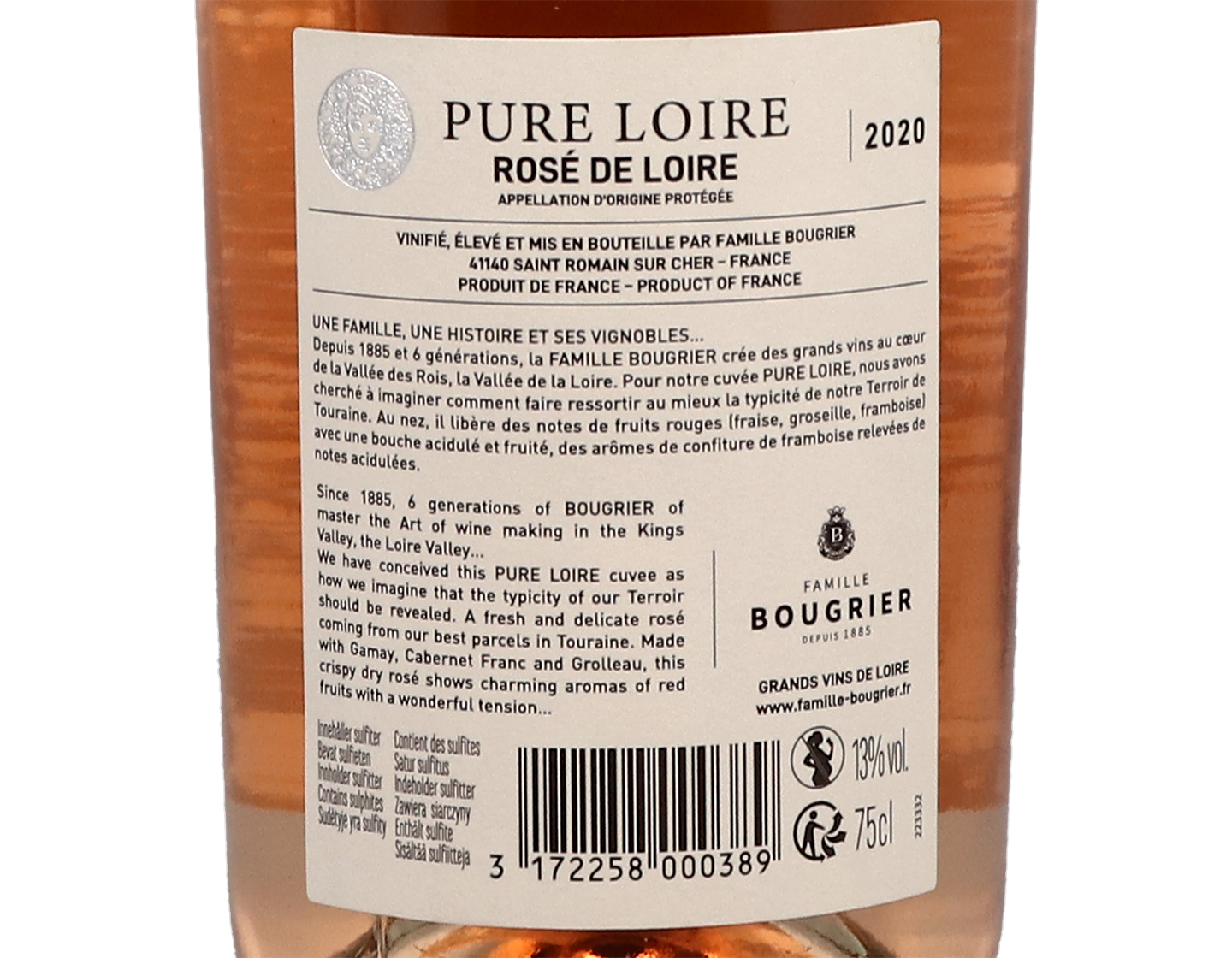Rose de Loire Pure Loire Famille Bougrier 2020