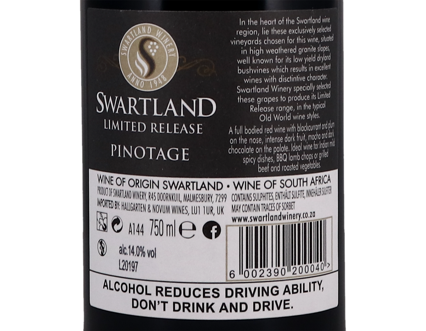 Swartland Limited Release Pinotage 2018