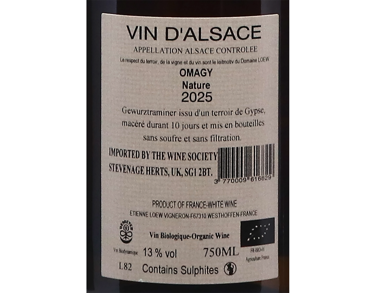 OMAGY All you need is Loew Domaine Loew 2025 ORGANIC