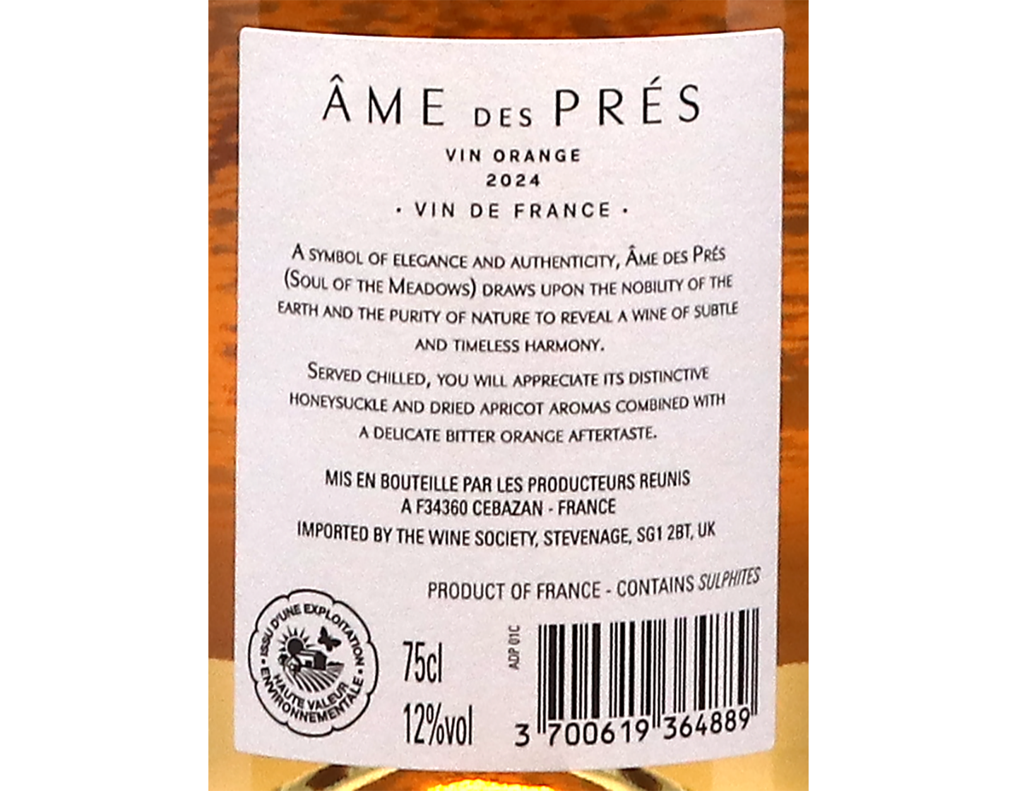 Âme des Près Orange wine 2024