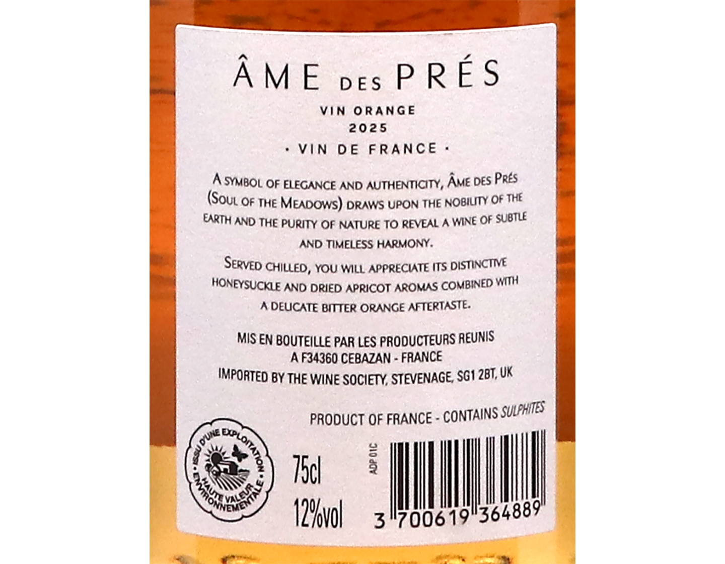 Ame des Pres Vin Orange 2025