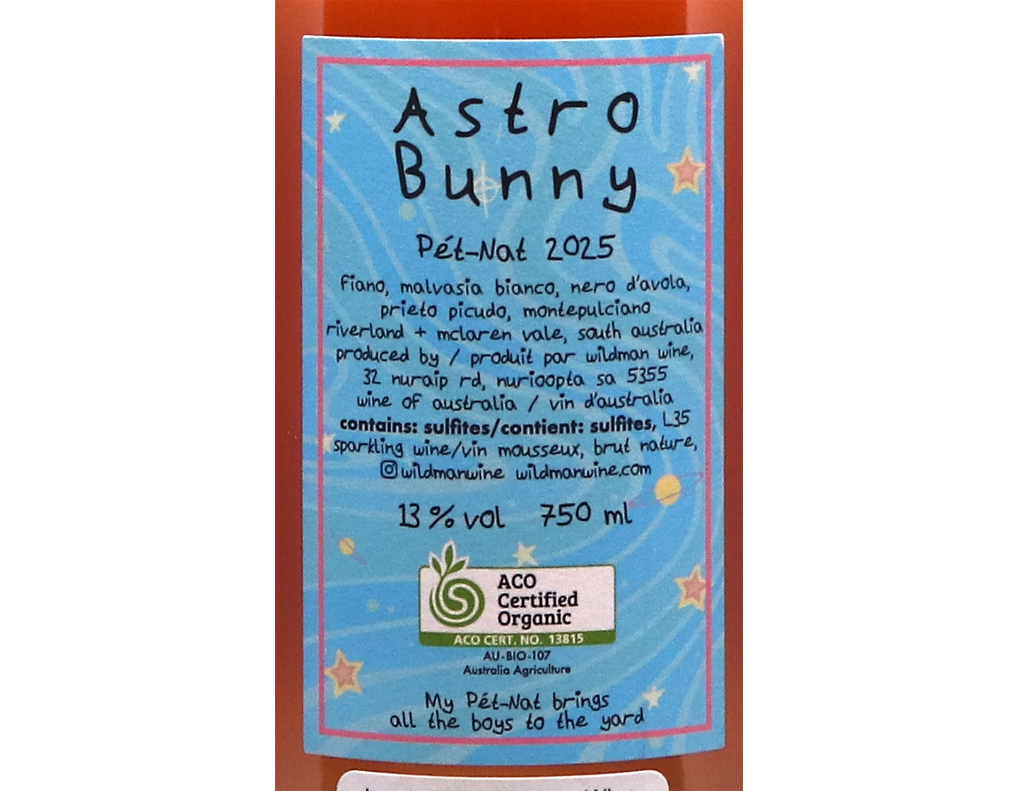 Wildman Wine Astro Bunny South Australia Pet Nat 2025