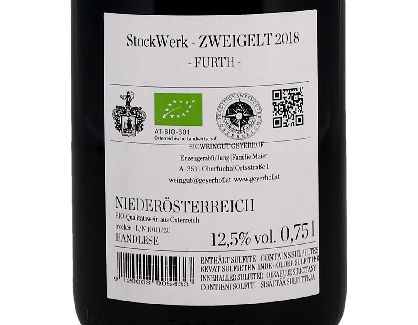 Geyerhof StockWerk Zweigelt, Kremstal 2018