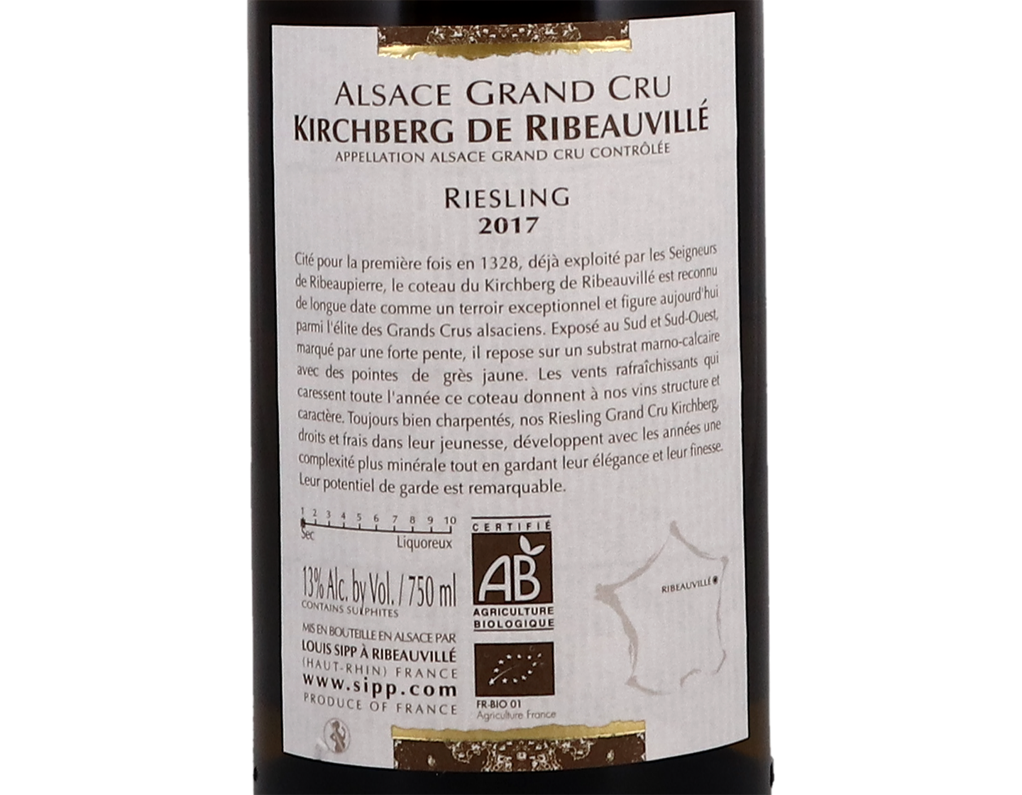 Riesling GC Kirchberg de Ribeauville ORGANIC Louis Sipp 2017