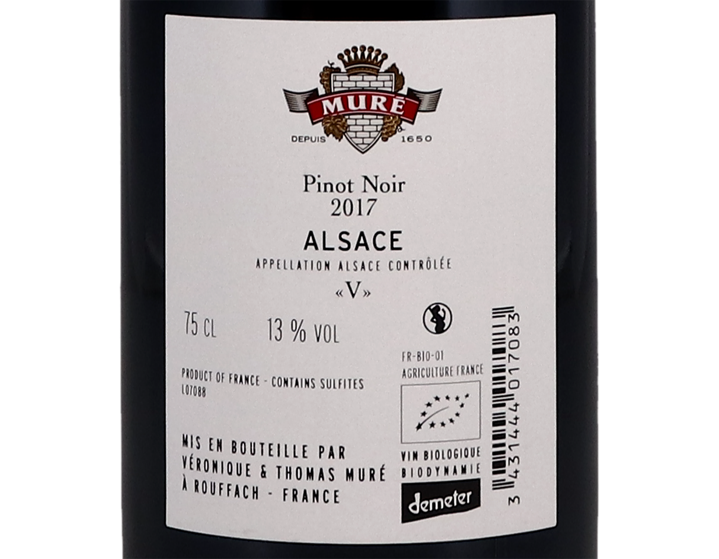 Pinot Noir V ORGANIC Mure 2017