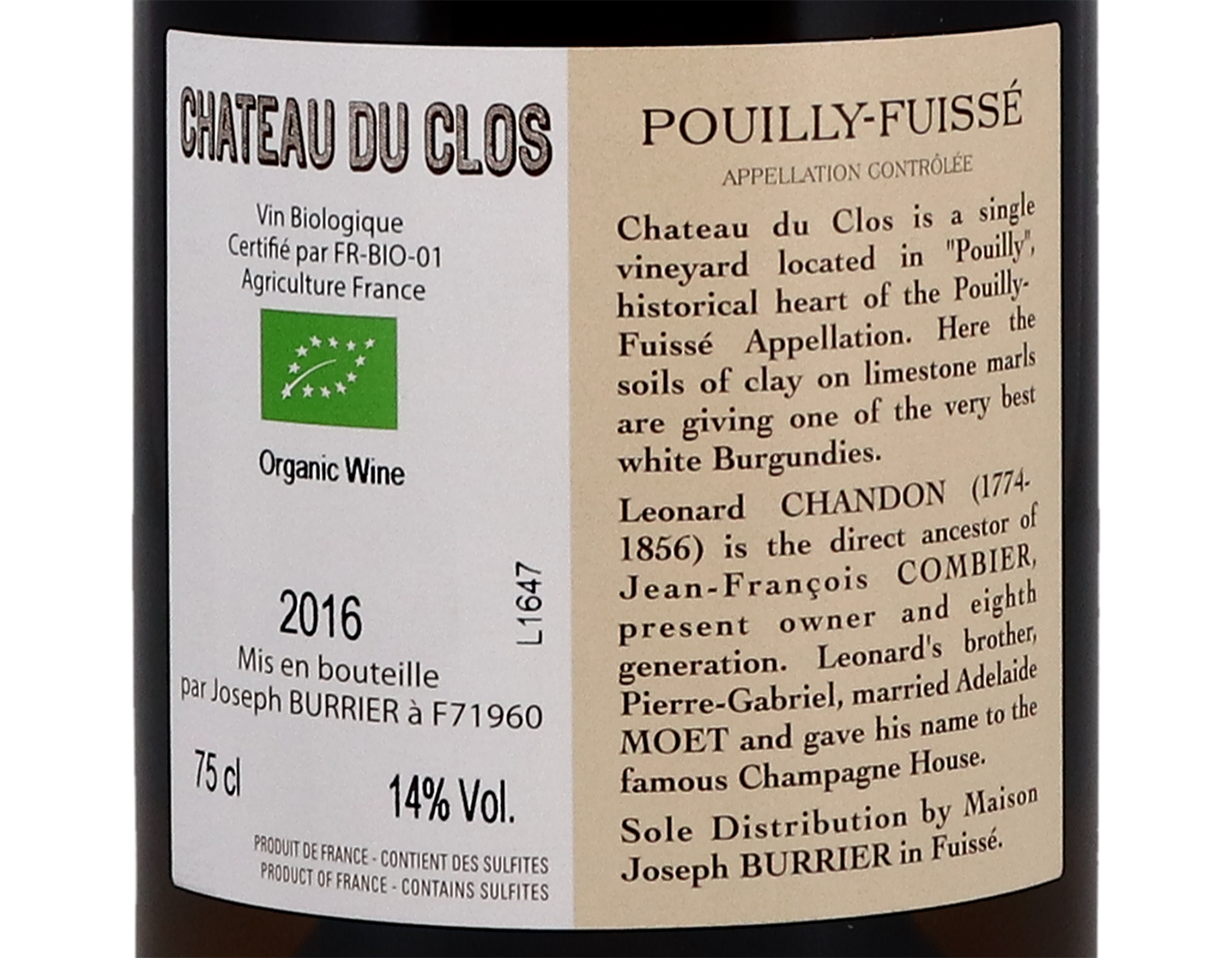 Ch du Clos Pouilly Fuisse Pouilly 2016