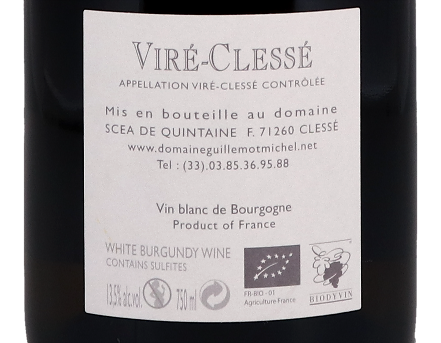 Domaine Guillemot Michel Vire Clesse Quintaine 2019 BIODYNAMIC