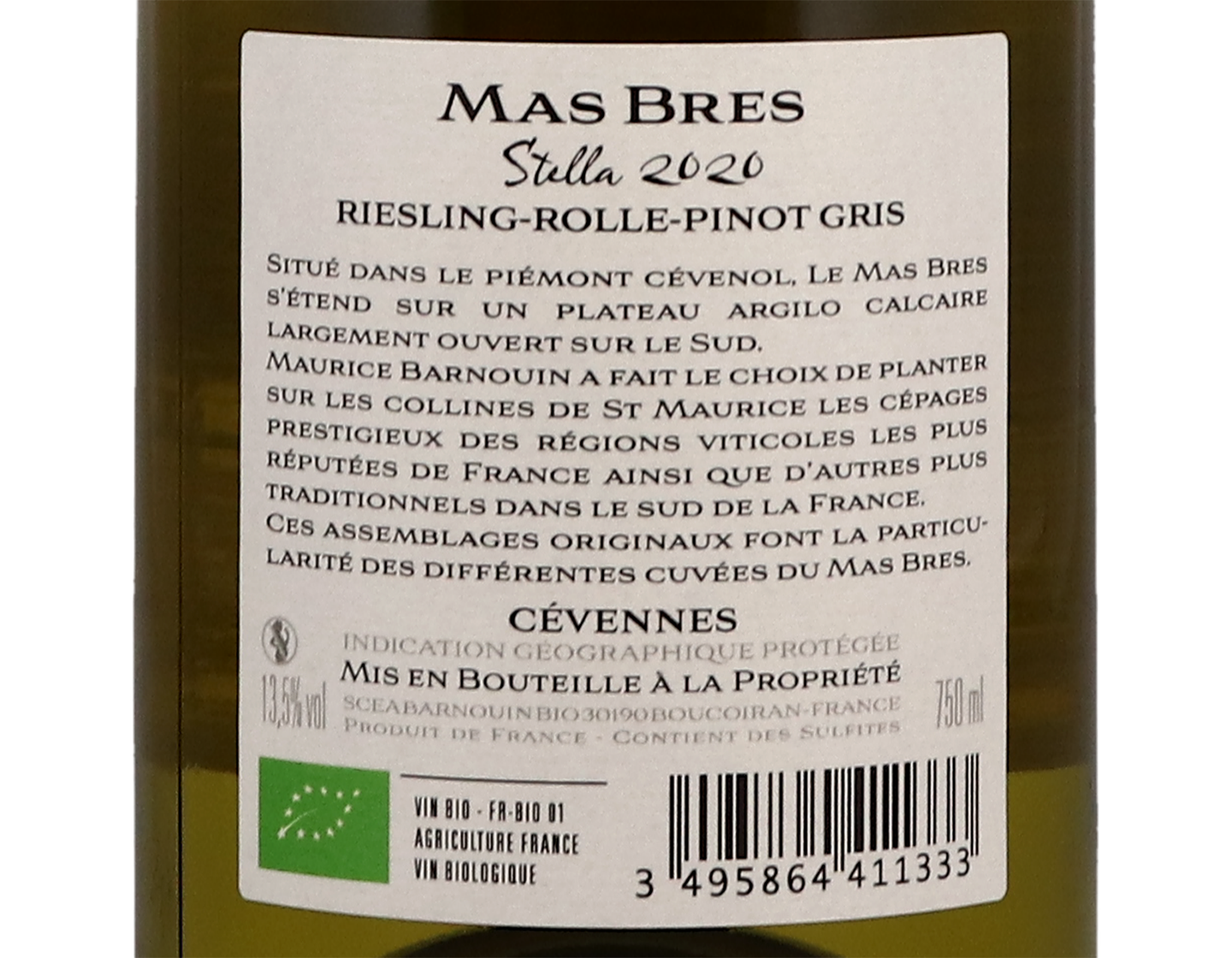 Mas Bres Stella Blanc Cevennes 2020