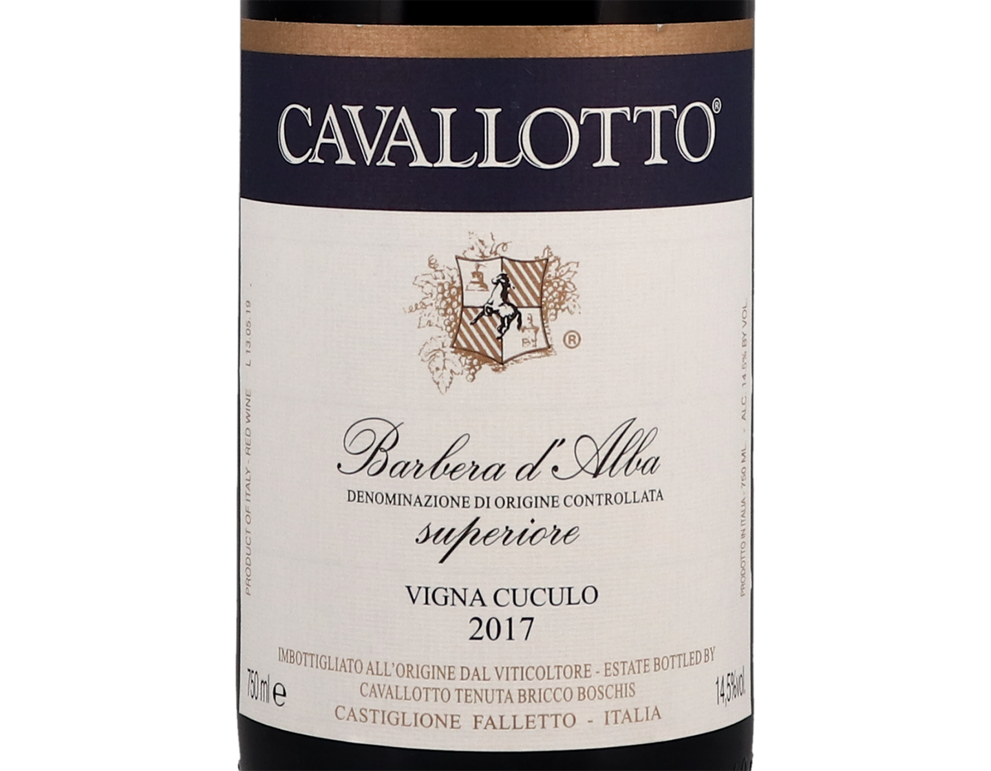 Barbera d'Alba Vigna del Cuculo Cavallotto 2017