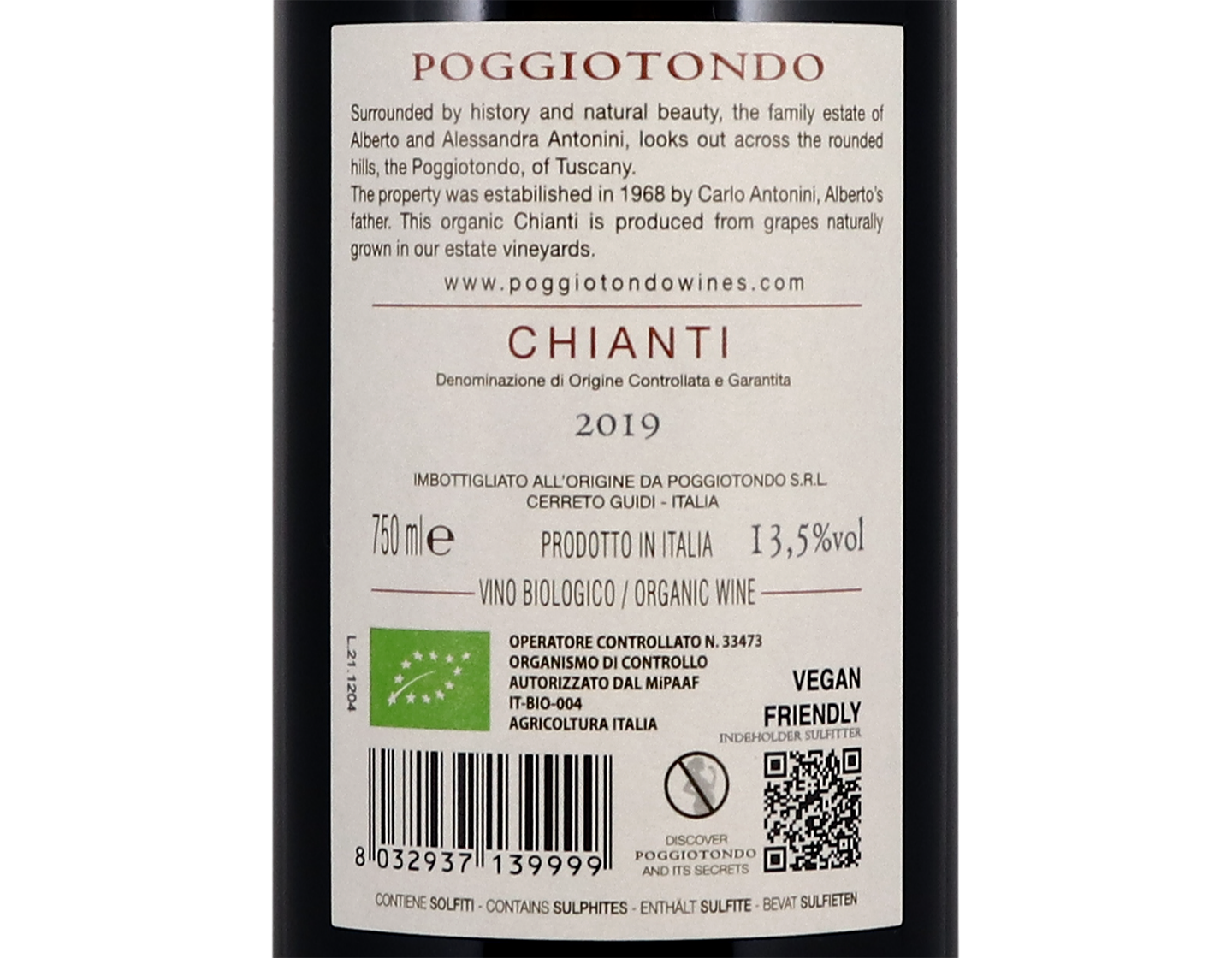 Chianti Poggiotondo 2019 ORGANIC