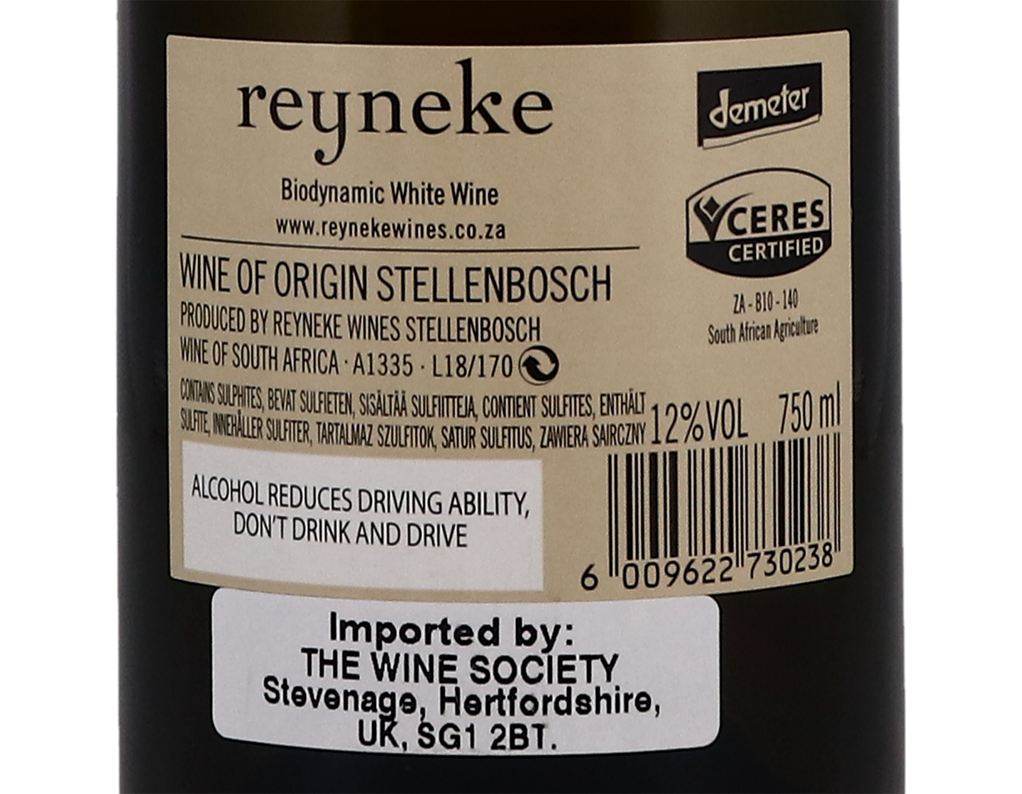 Reyneke BIODYNAMIC Reserve White Stellenbosch 2017