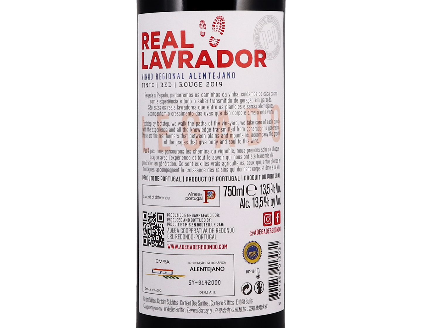 Adega de Redondo Real Lavrador, Alentejano 2019