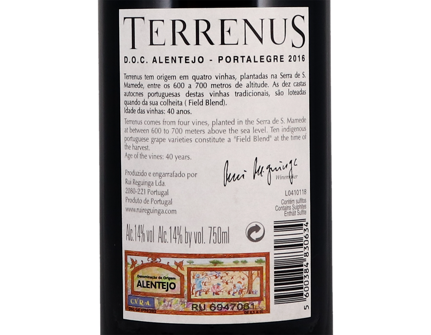 Terrenus Tinto Alentejo Portalegre 2016