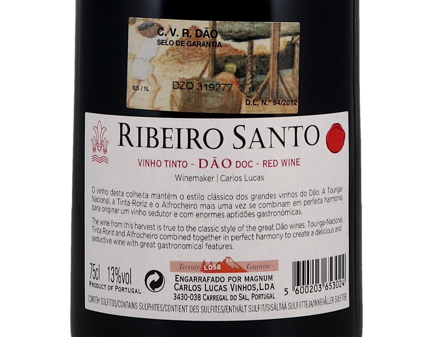 Carlos Lucas Ribeiro Santo Tinto Dao 2020
