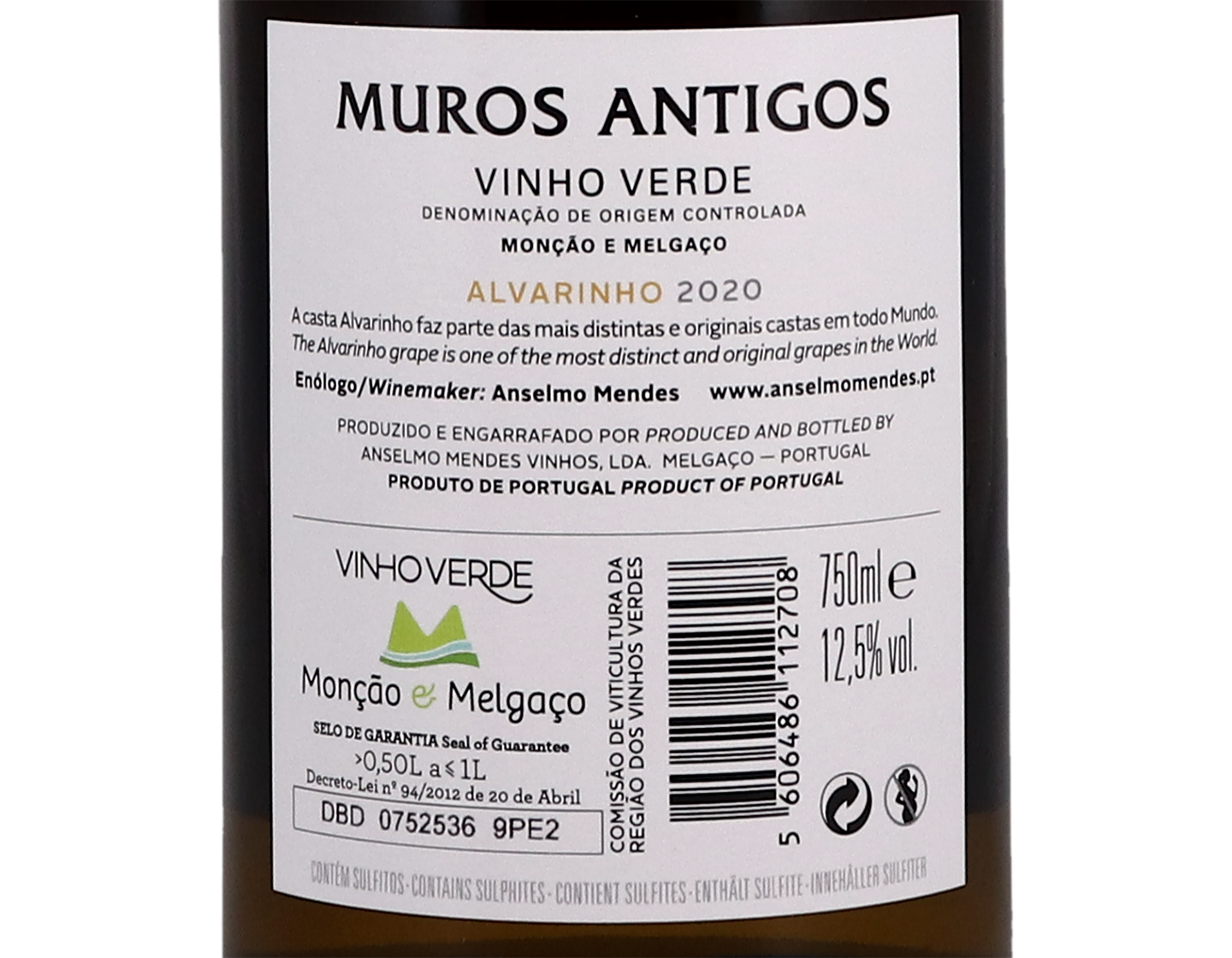 Anselmo Mendes Muros Antigos Alvarinho Vinho Verde 2020