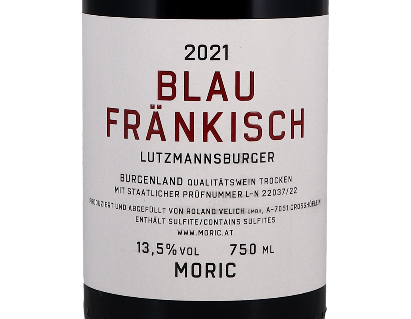 Moric Lutzmannsburg Blaufrankisch 2021 Burgenland