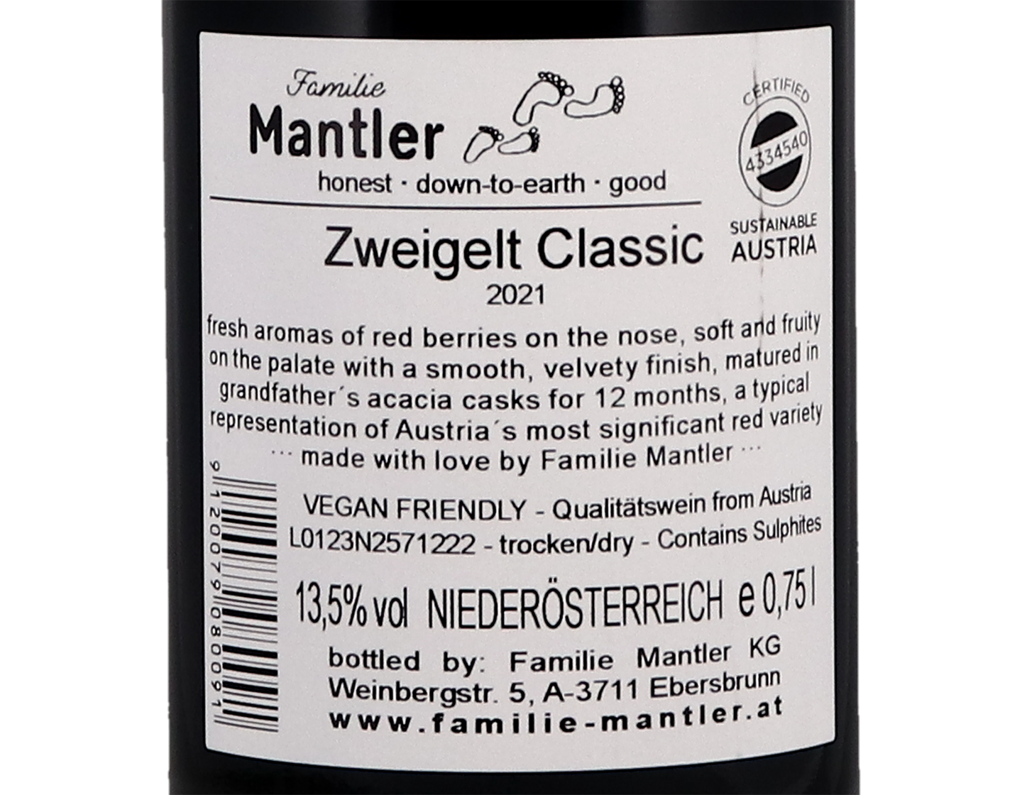 Familie Mantler Zweigelt 2021
