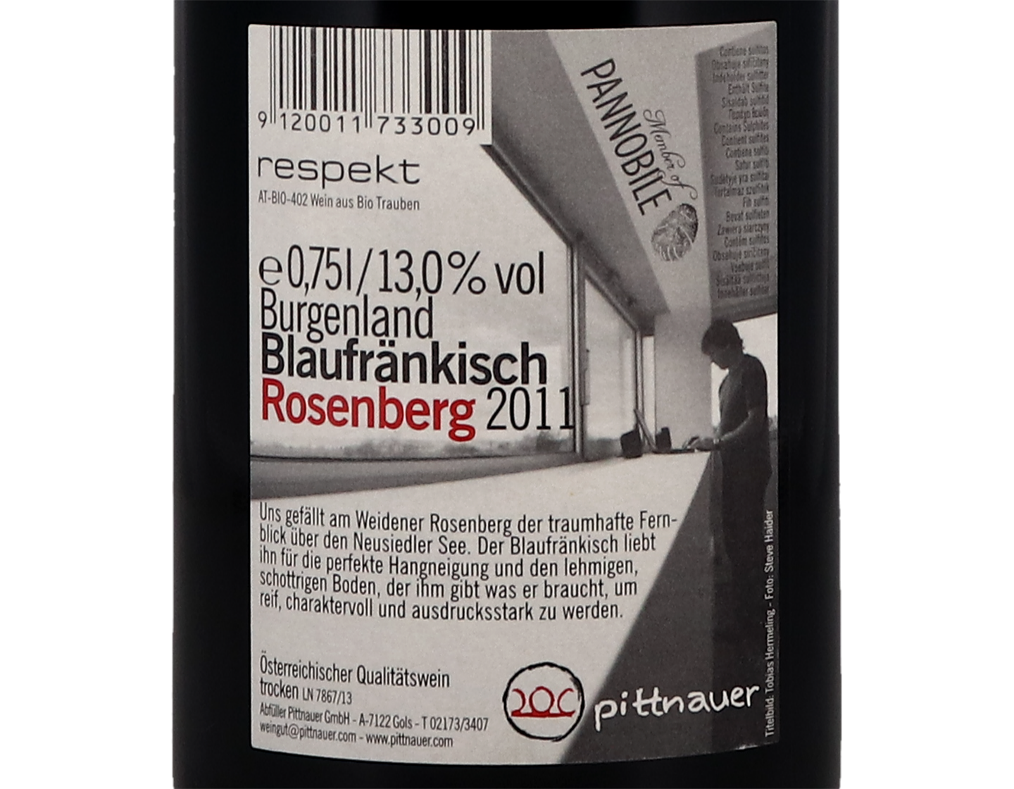Pittnauer Rosenburg Blaufrankisch 2011 Burgenland