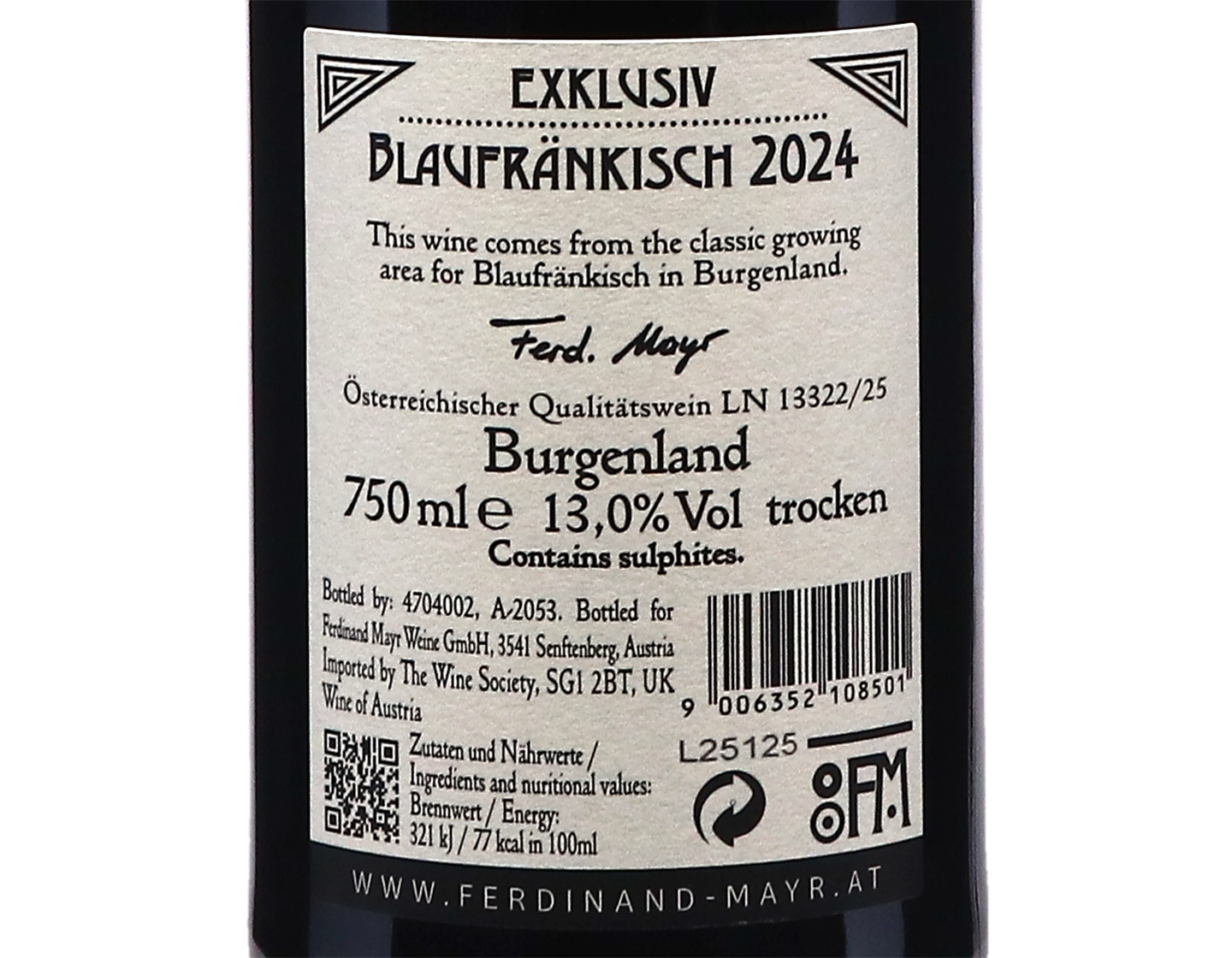 Ferdinand Mayr Exclusiv Blaufrankisch 2024