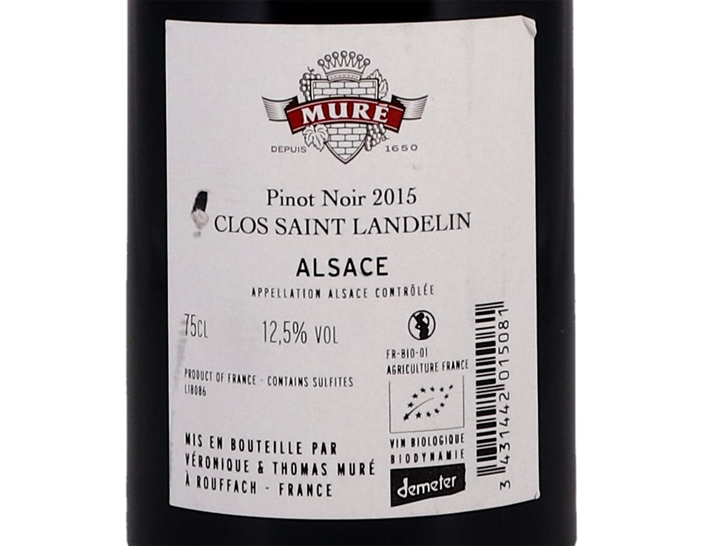 Pinot Noir Clos Saint Landelin Mure 2015