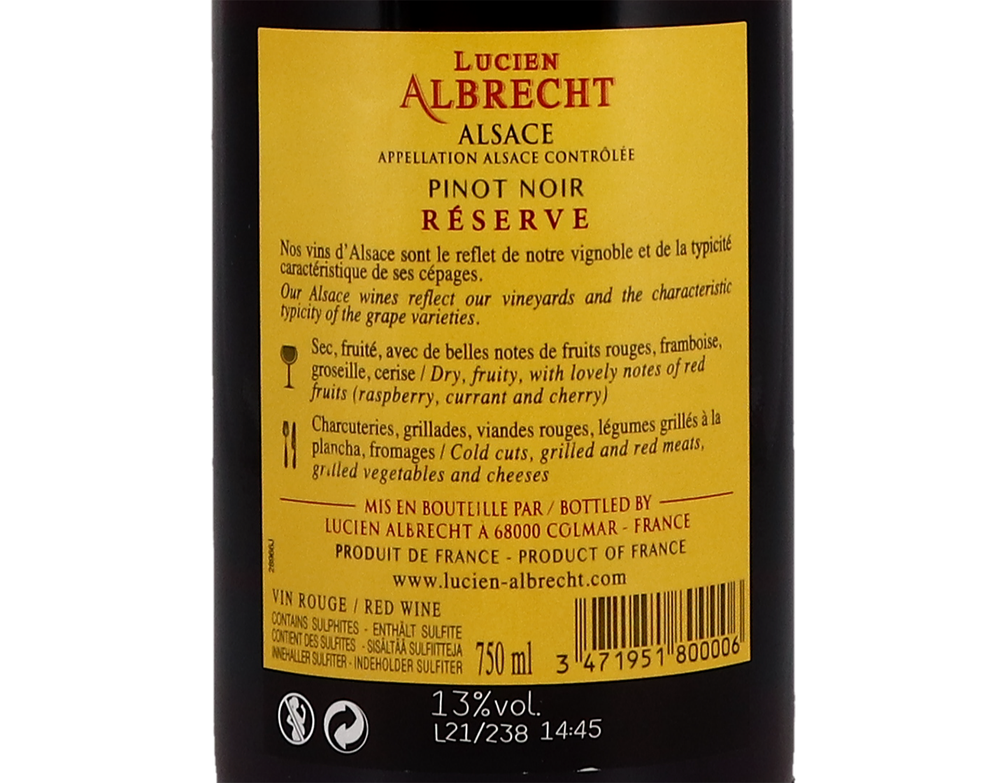 Lucien Albrecht Pinot Noir Reserve 2020