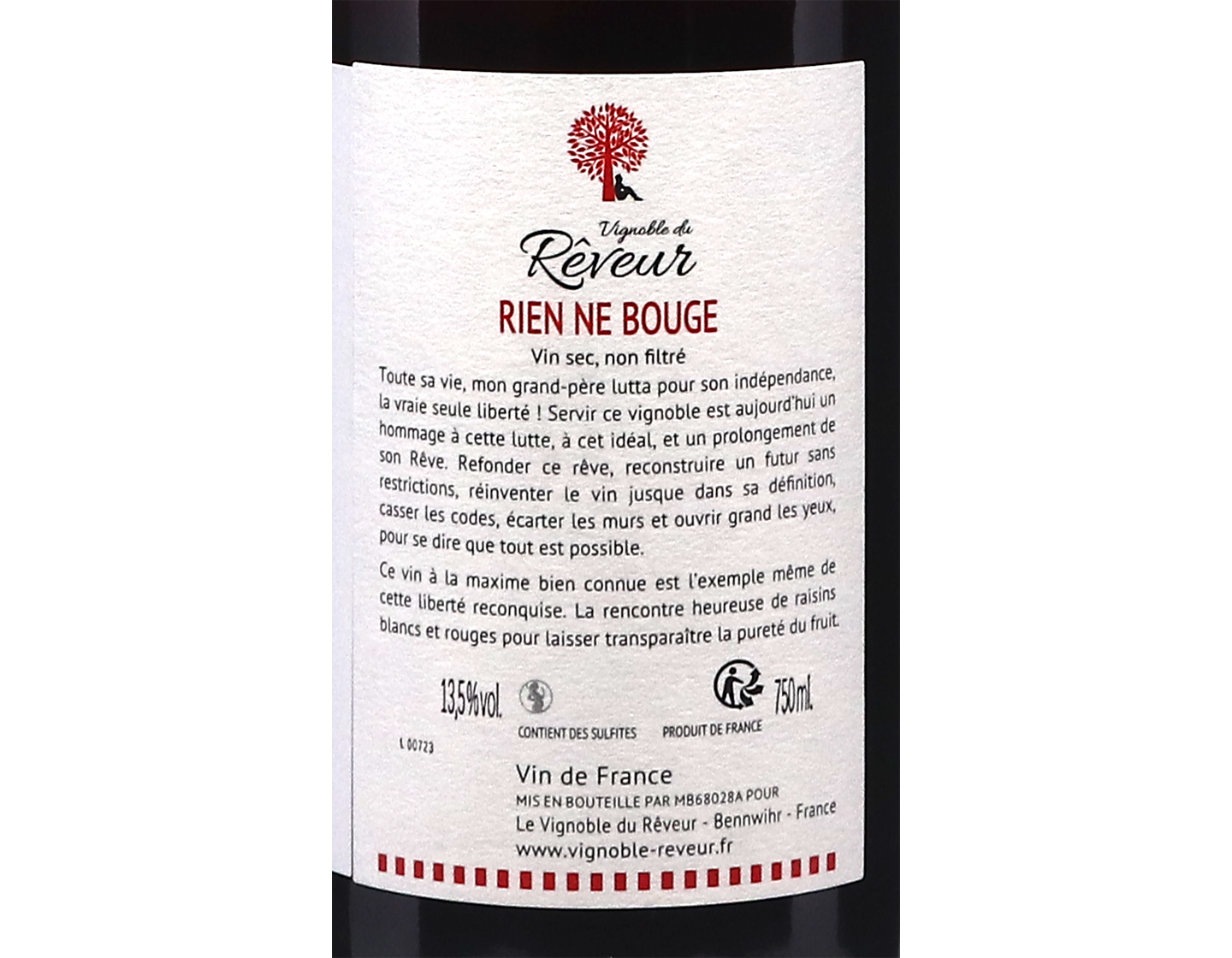 Rien ne Bouge, Vignoble du Rêveur 2023