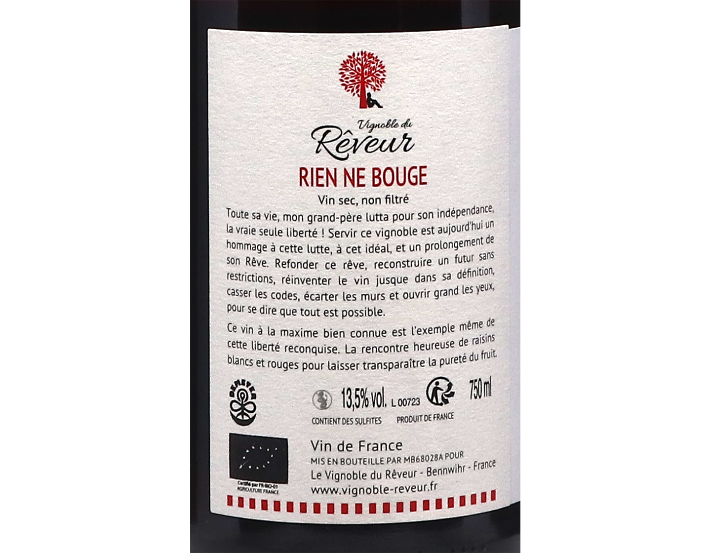 Rien ne Bouge, Vignoble du Rêveur 2023