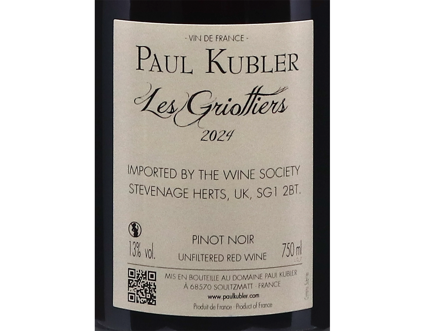 Les Griottiers Pinot Noir 2024 Domaine Paul Kubler
