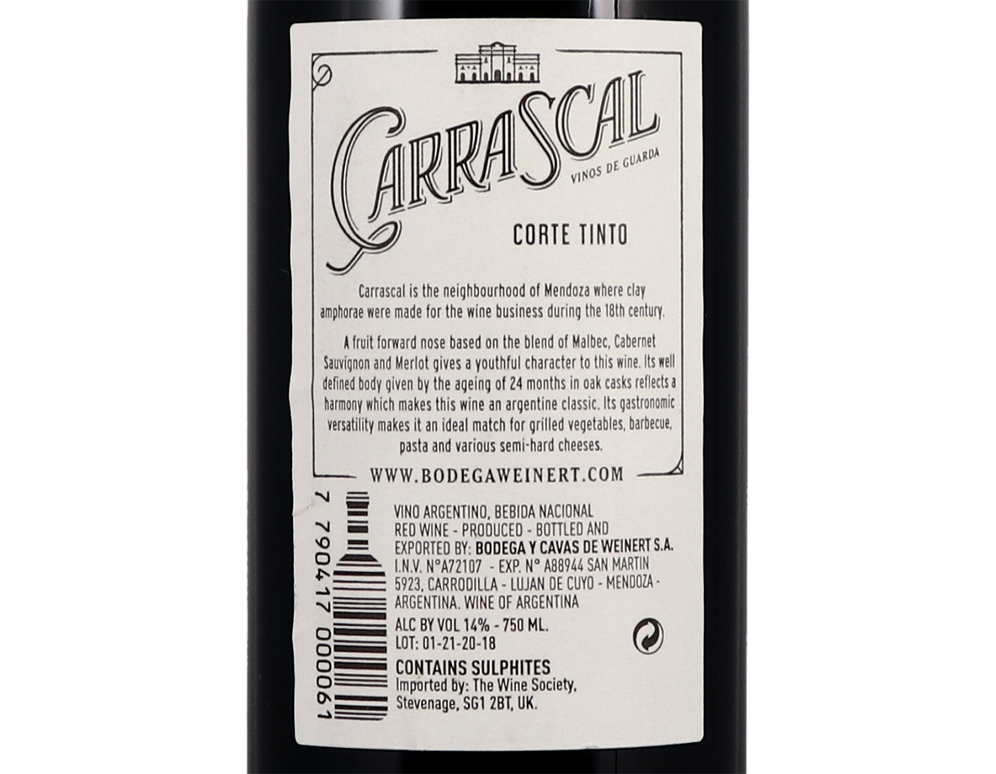 Weinert Carrascal Corte Tinto Mendoza 2018
