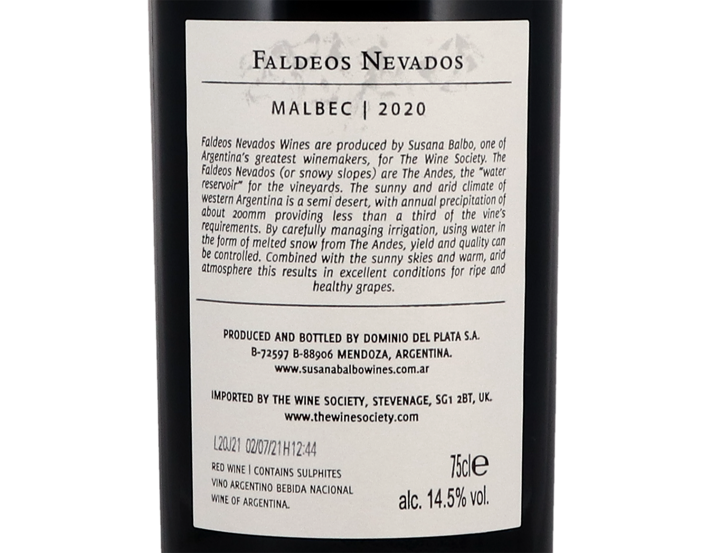 Faldeos Nevados Malbec 2020