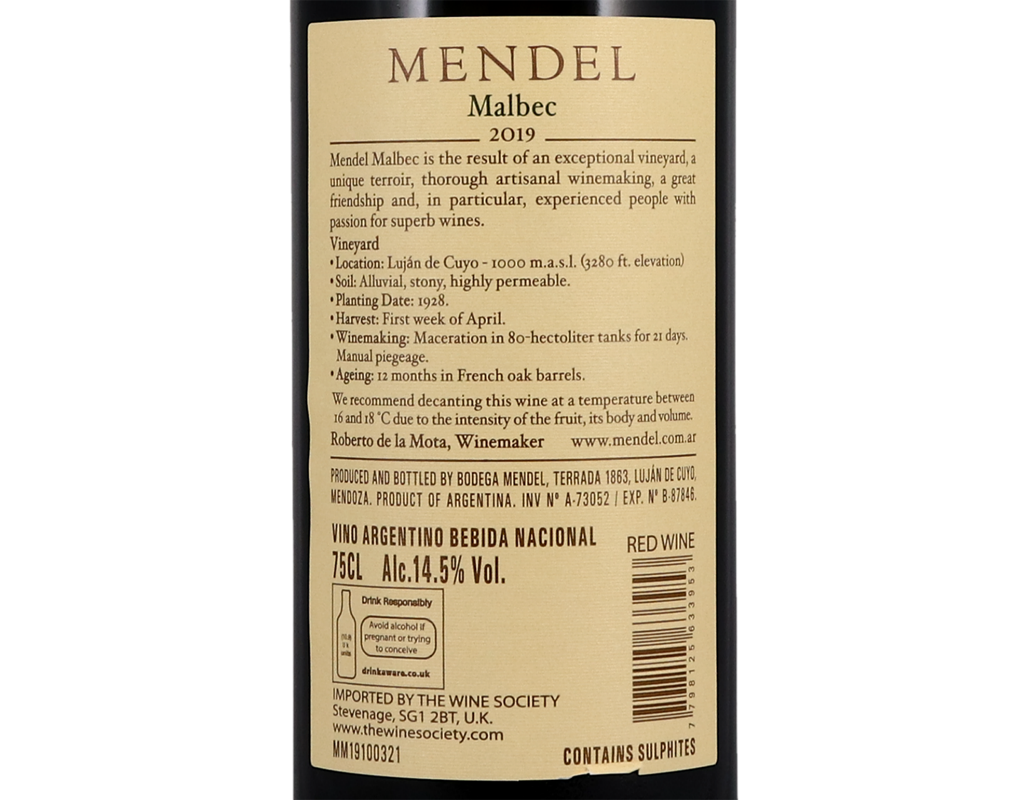 Mendel Mendoza Malbec 2019