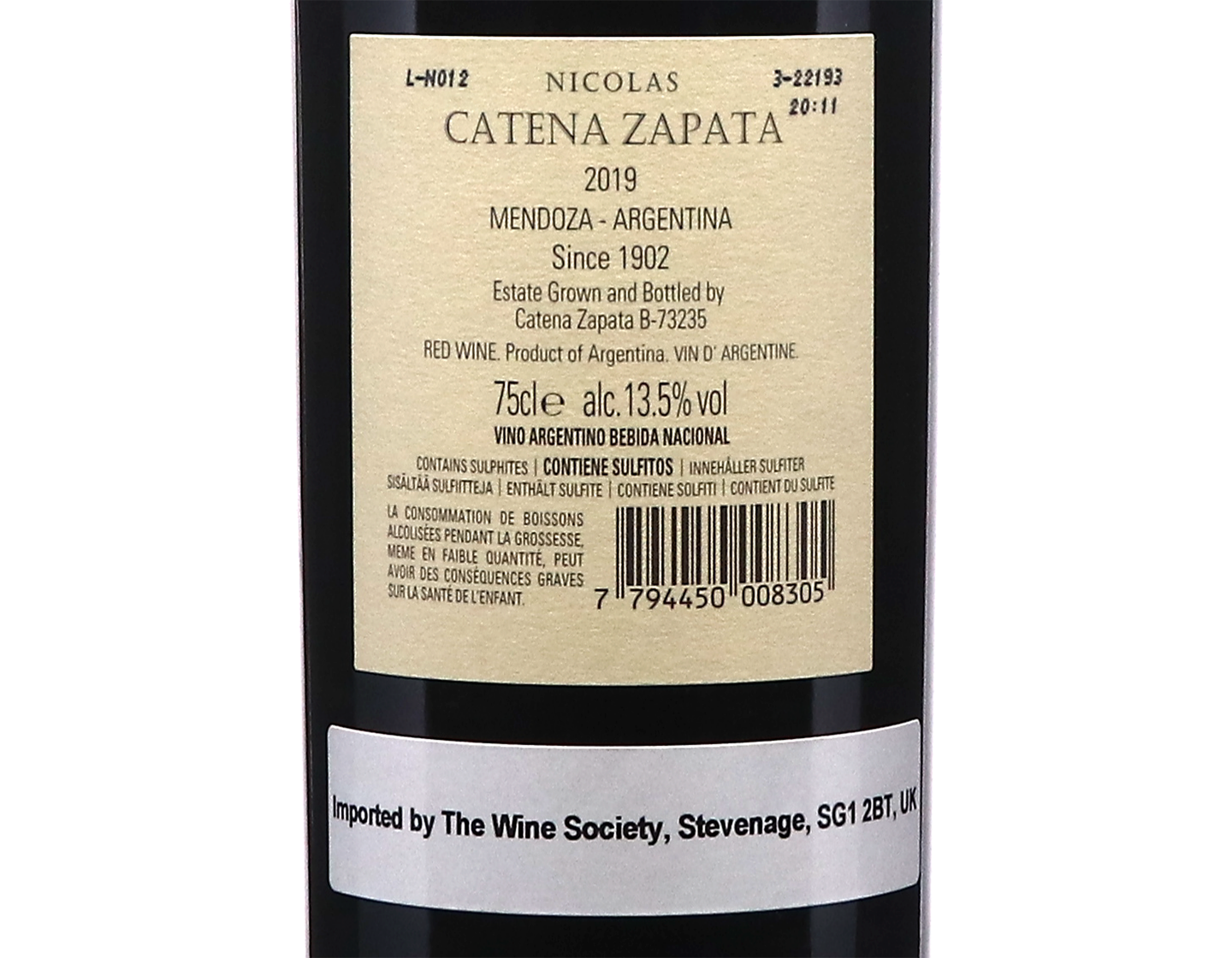 Nicolas Catena Zapata 2019