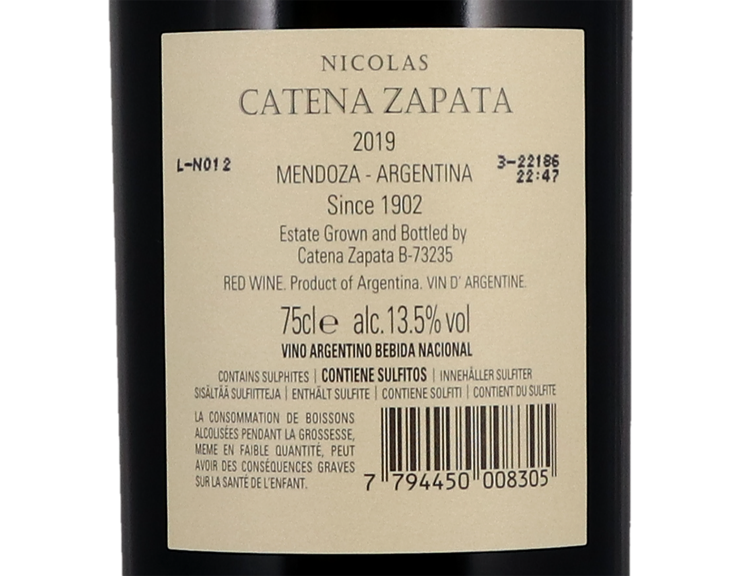 Nicolas Catena Zapata 2019