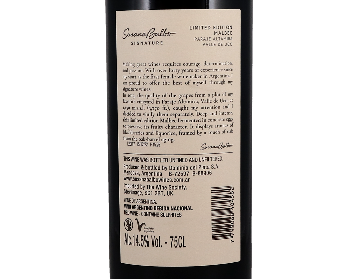 Susana Balbo Signature Limited Edition Malbec 2019