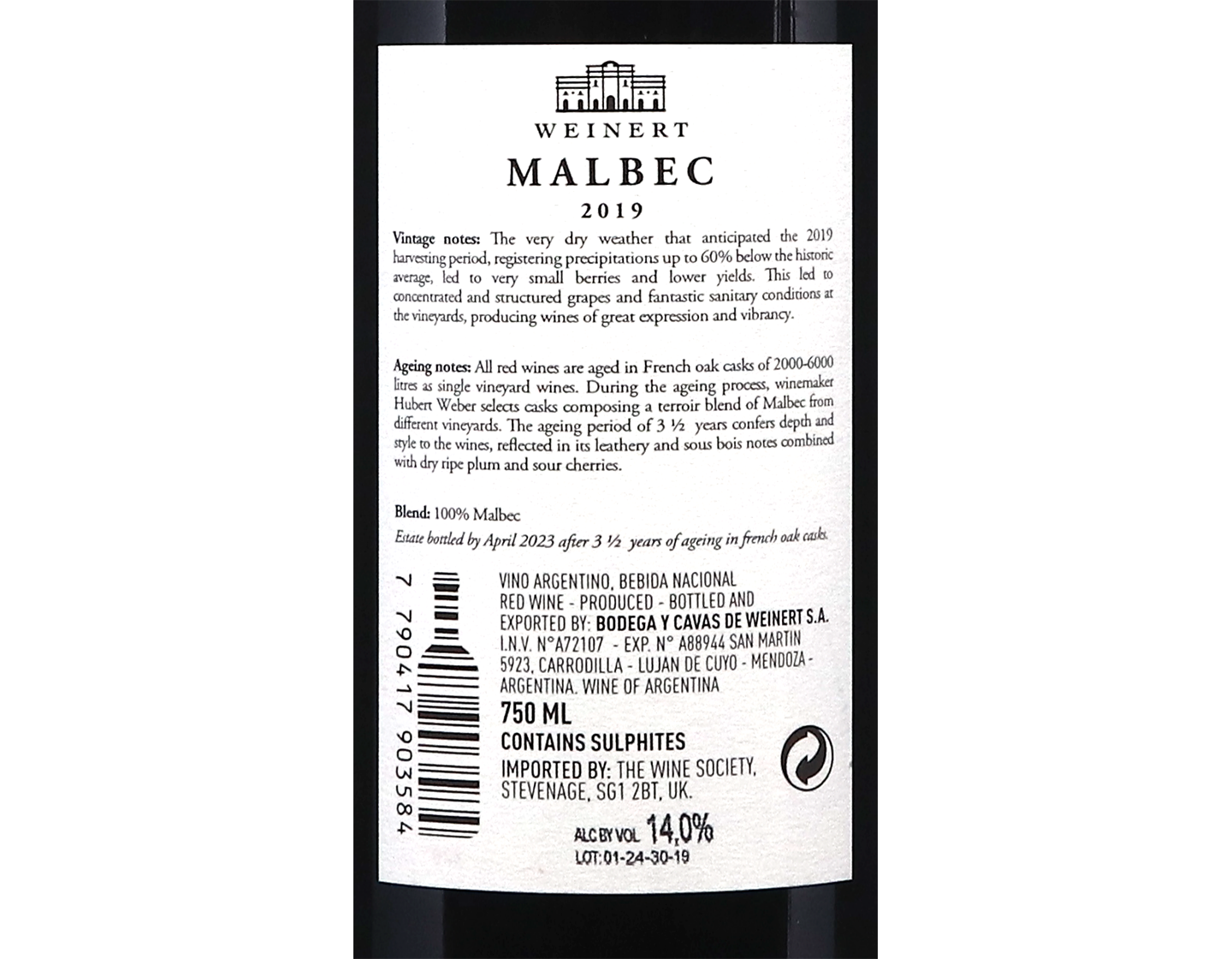 Weinert Malbec 2019