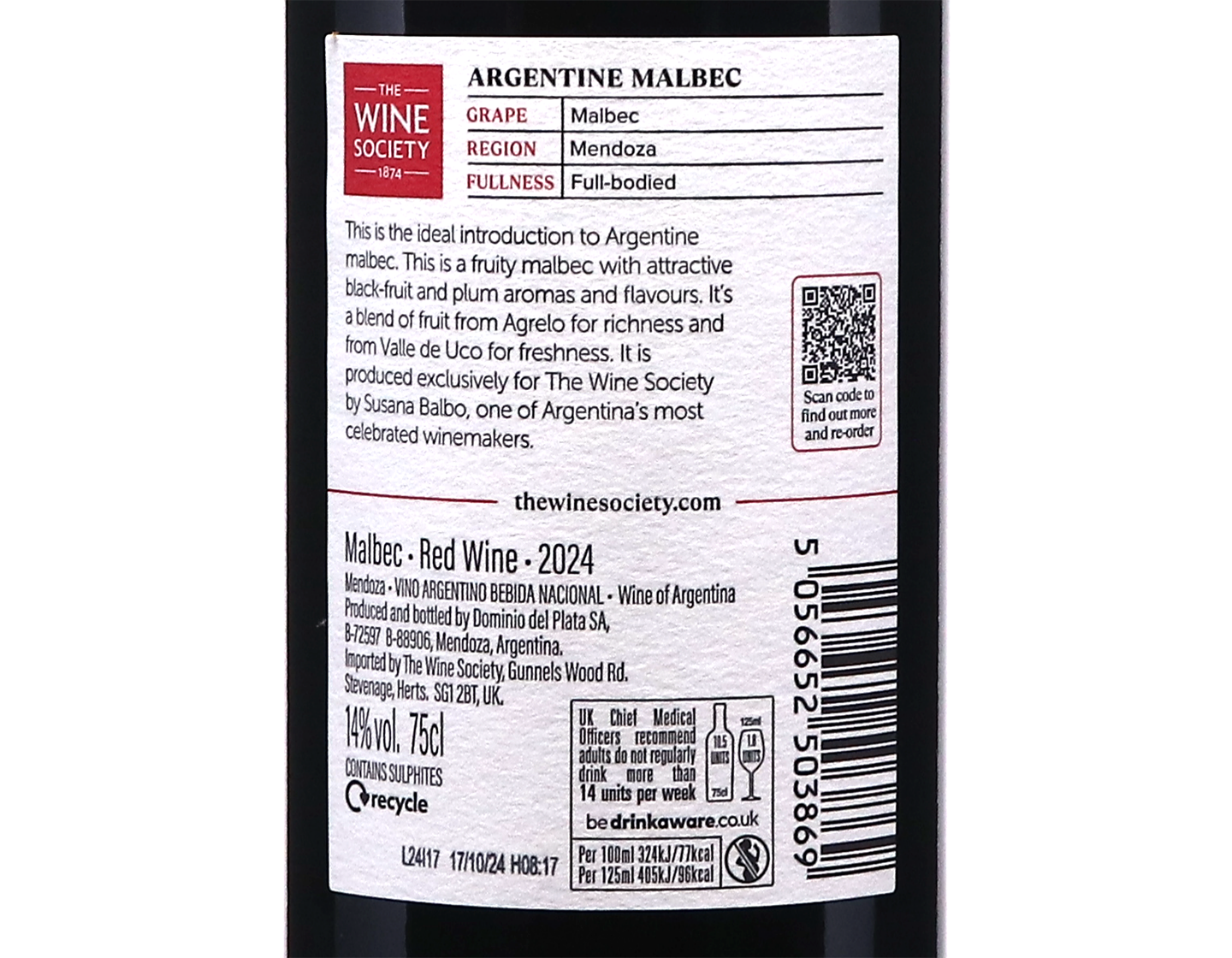 The Societys Argentine Malbec 2024