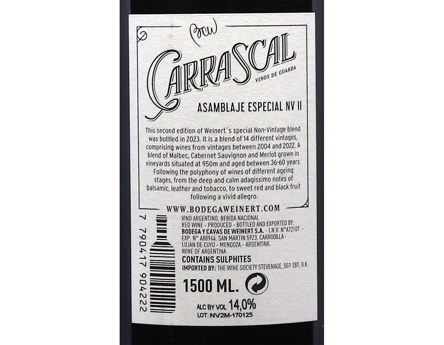Magnum of Weinert Carrascal Assemblaje Especial NV No.2