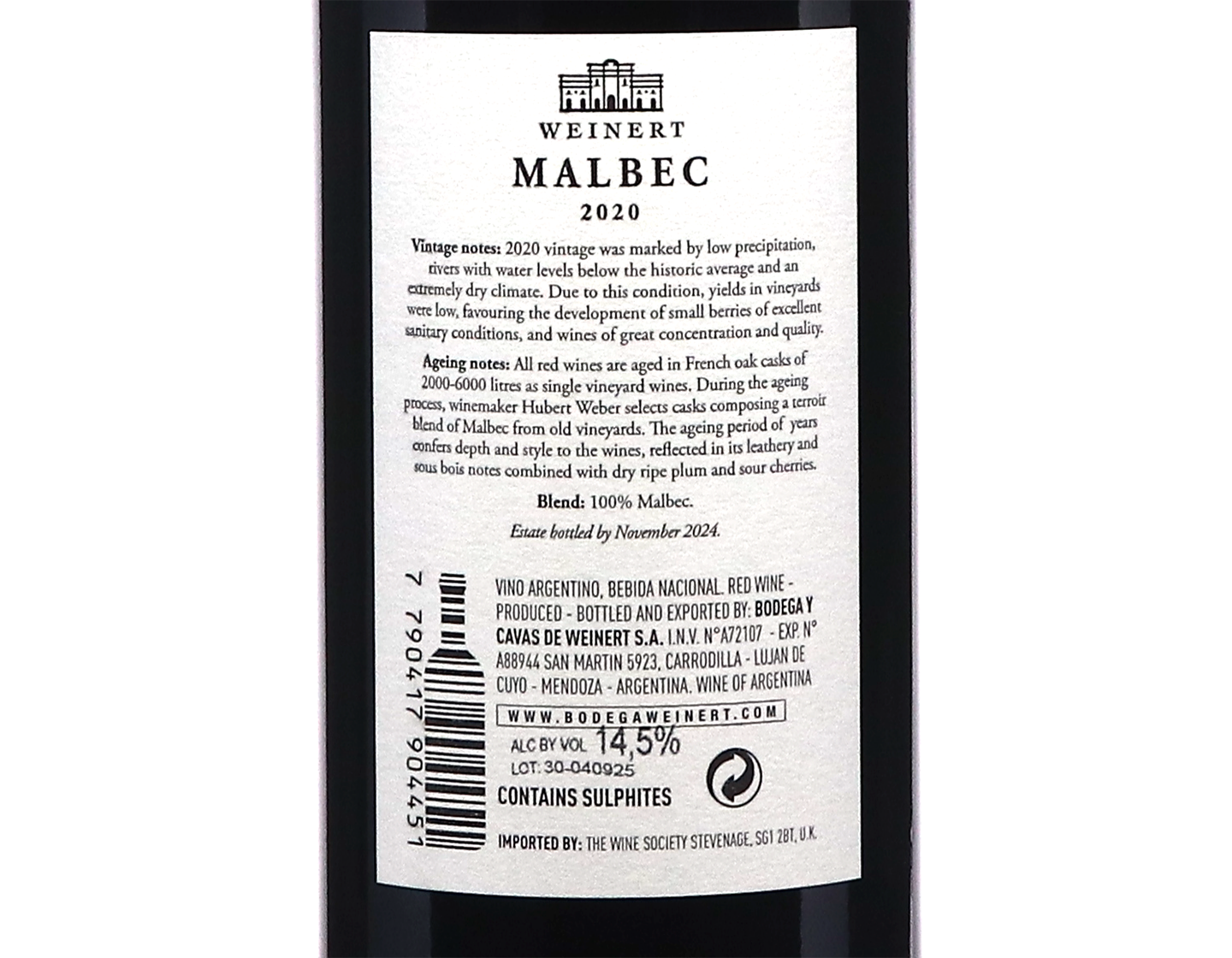Weinert Malbec 2020