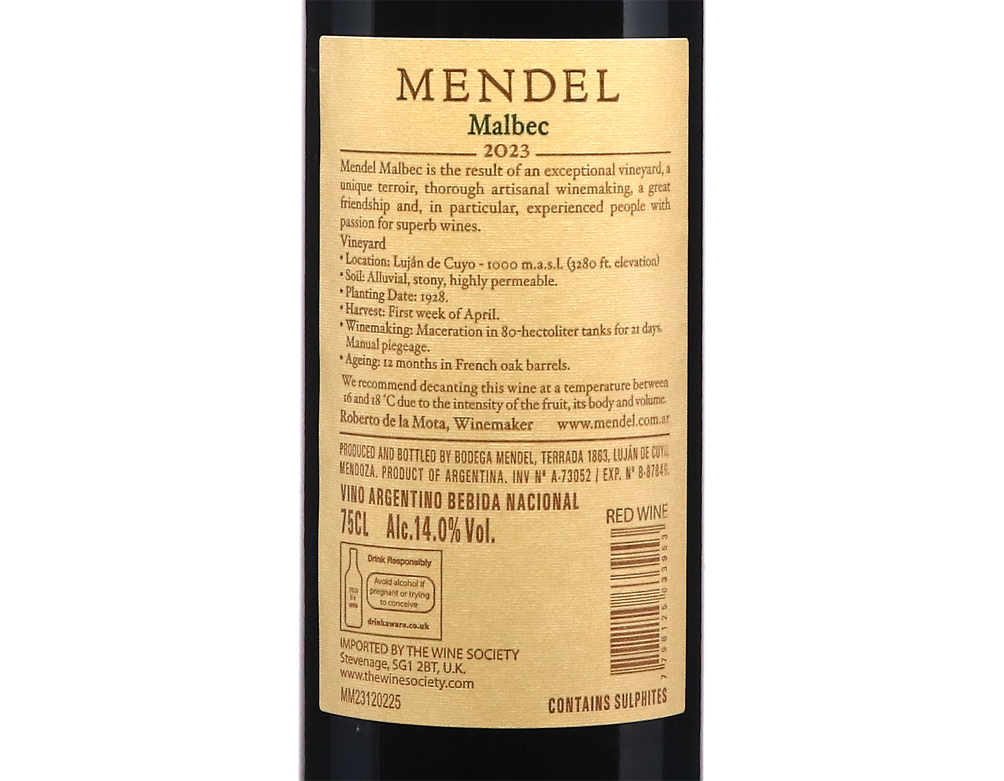 Mendel,Finca Mendel Mayor Drummond Mendoza Malbec 2023