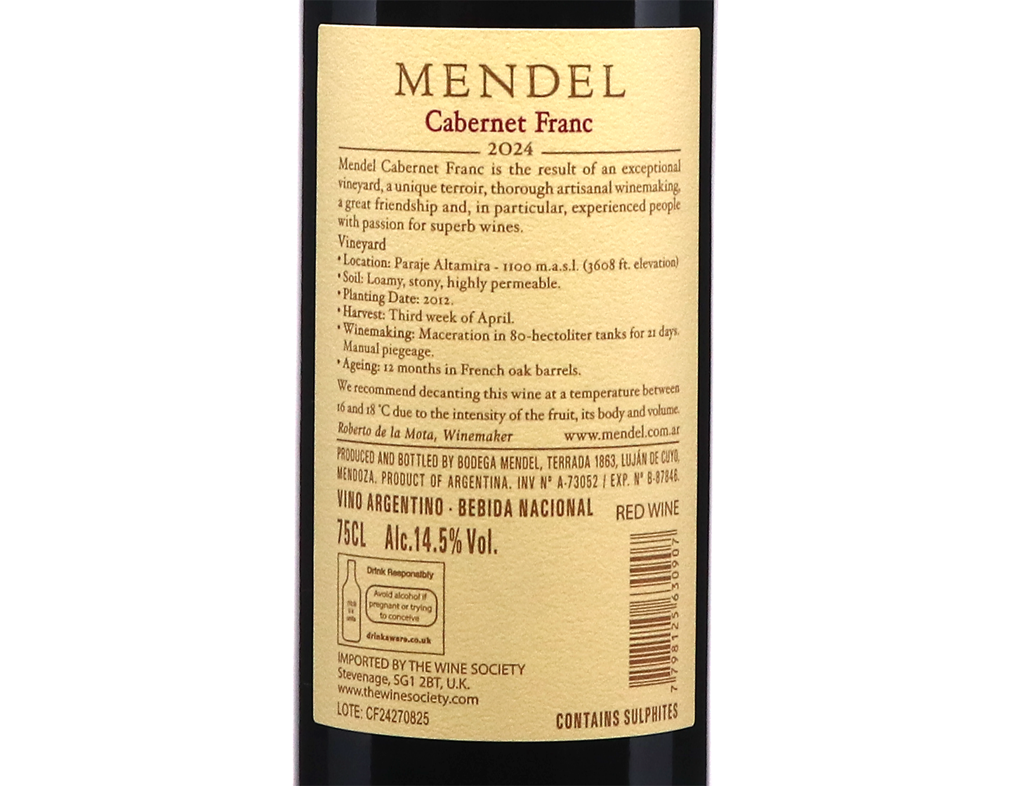Mendel Altamira Cabernet Franc 2024
