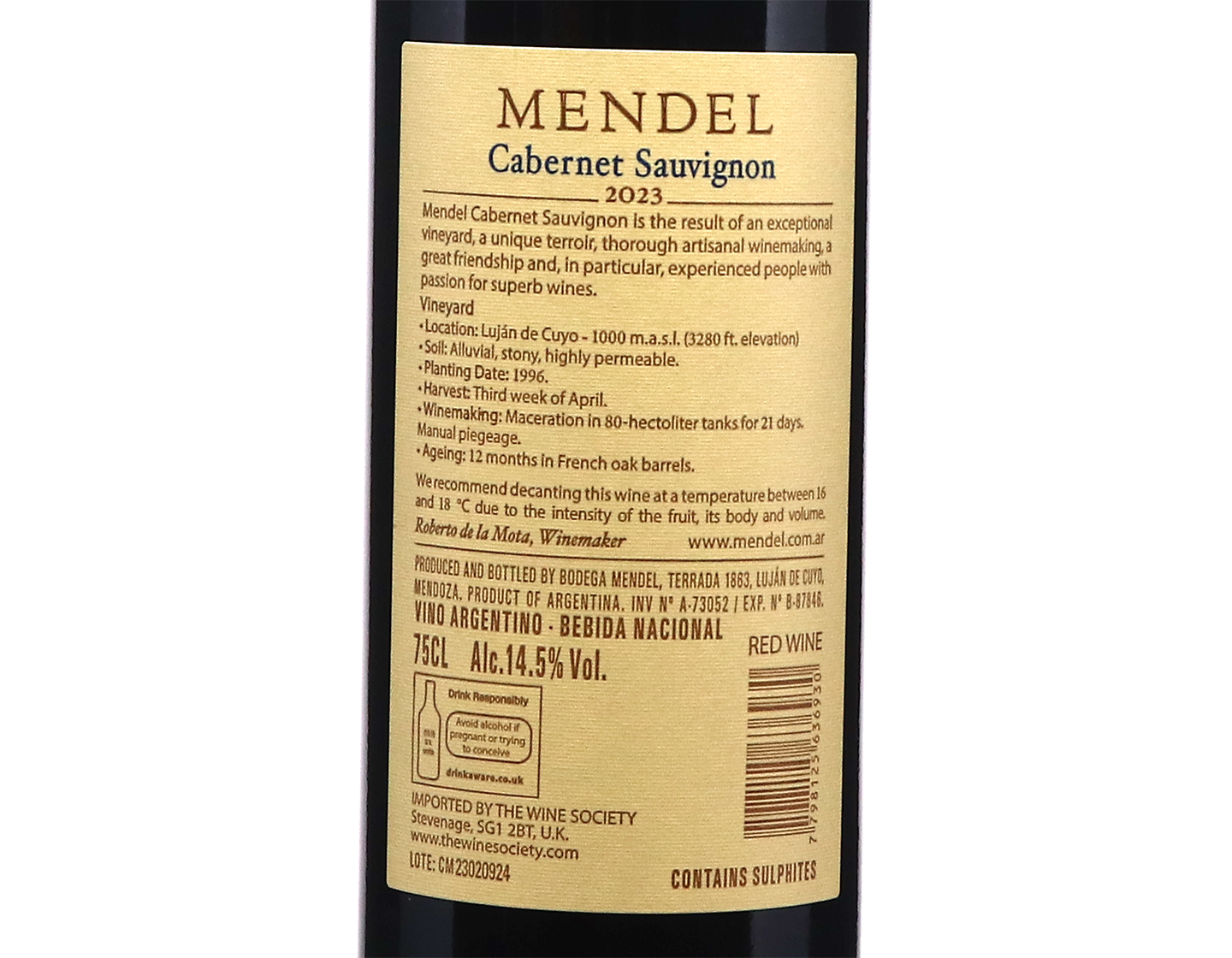 Mendel Finca de los Andes Perdriel Cabernet Sauvignon 2023
