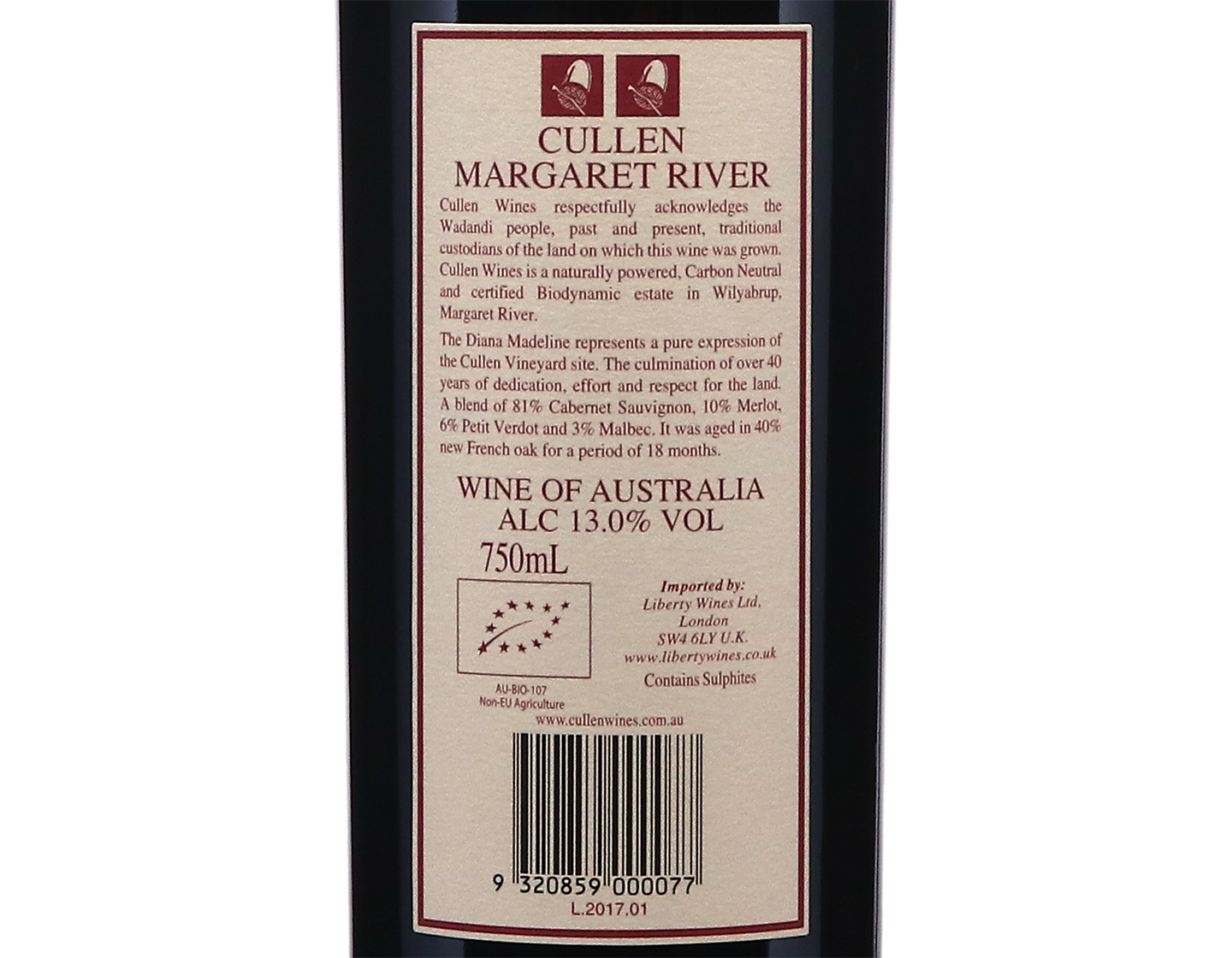 Cullen Diana Madeline Cabernet Merlot 2017 Organic