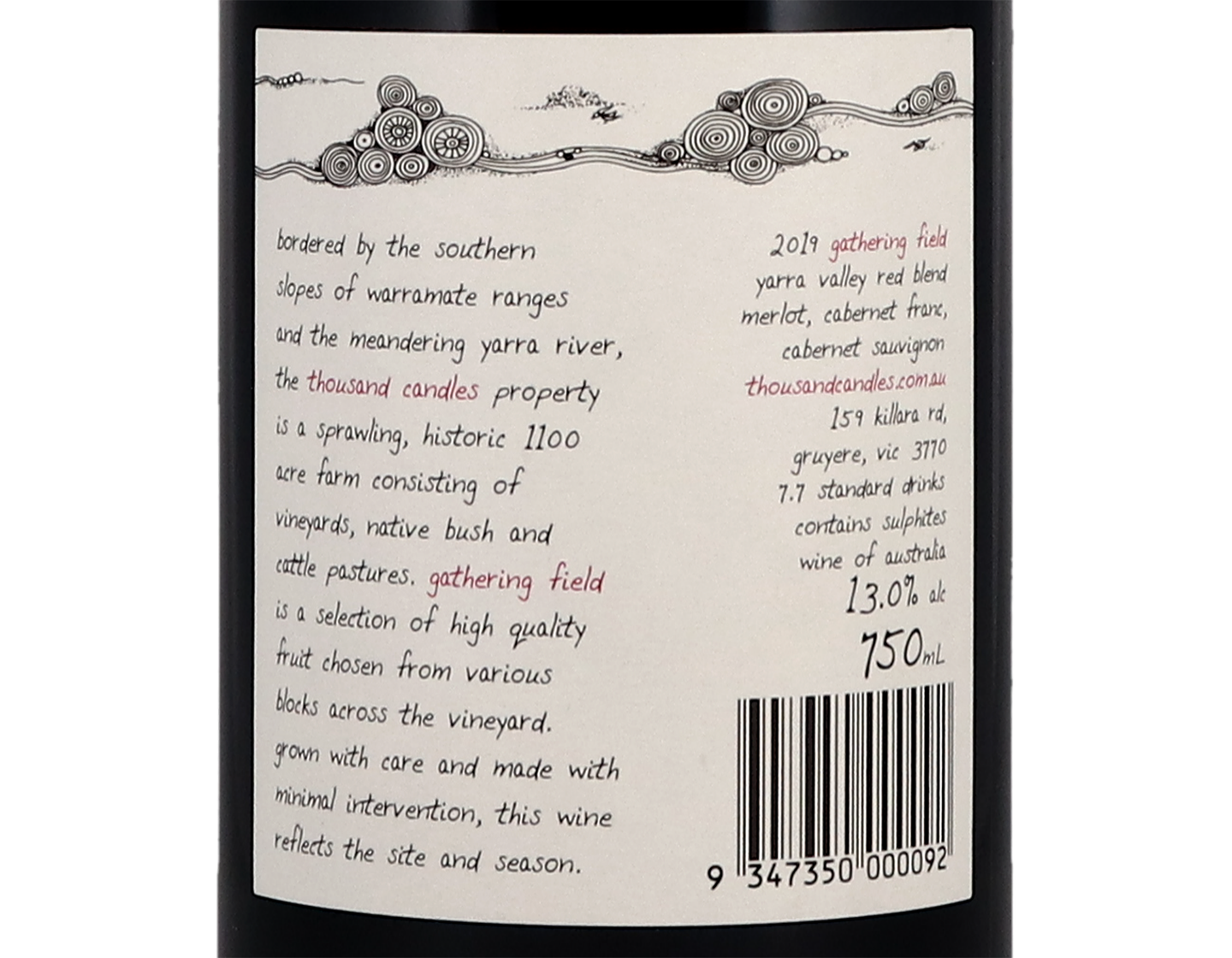 Thousand Candles Gathering Field Yarra Valley Red Blend 2019