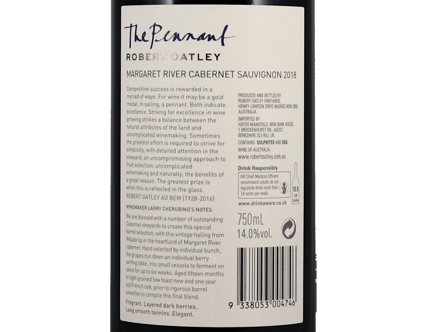 Robert Oatley Pennant Margaret River Cabernet Sauvignon 2018