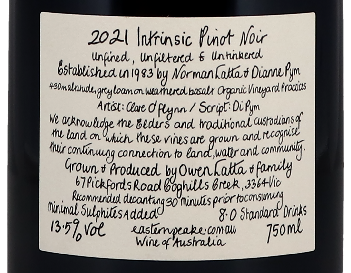 Eastern Peake Intrinsic Western Victoria Pinot Noir 2021