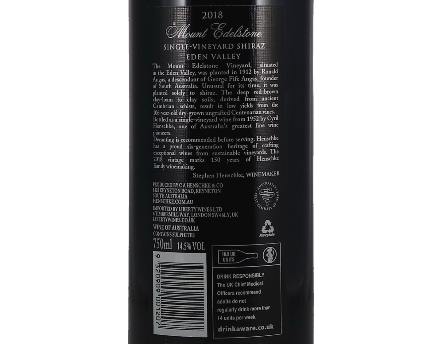 Henschke Mount Edelstone Eden Valley Shiraz 2018